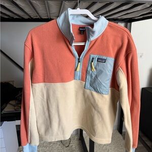 Patagonia Women’s Zip-Up Sweater - Orange, Cream, Blue